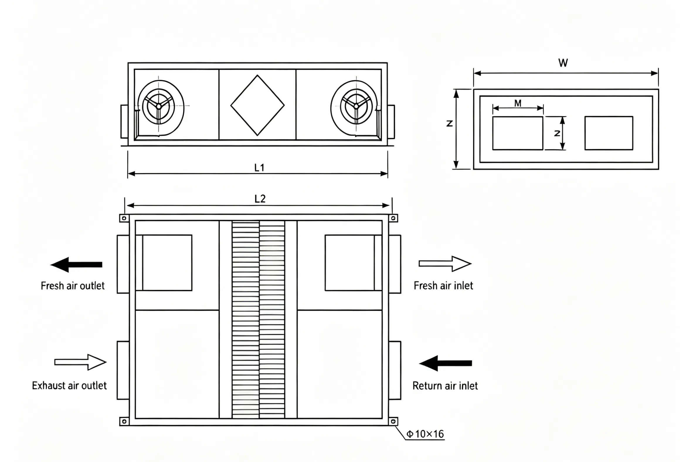 Ceiling Mounted Fresh Air Ventilation Unit
